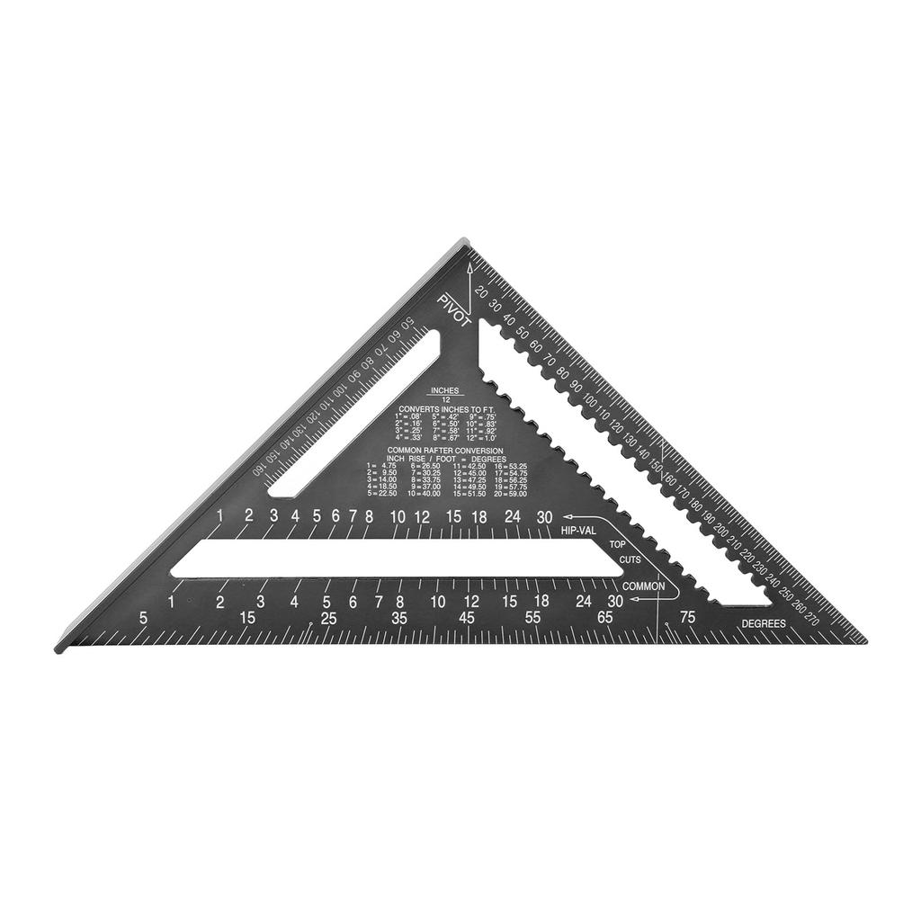 Aluminum Alloy Triangle Ruler Metric Imperial Clear Scale High Accuracy Easy To Read for Engineer Ca