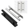 Matte Black Aluminum Alloy Handle for Sliding Doors No Drilling Required Simple Installation Comfortable Grip for Exposed Doors