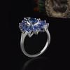 Gorgeous 925 Sterling Silver Ring Natural 4.25ct Blue Kyanite Real Gemstone Fine Jewelry for Women Anniversary and Banquet Gifts