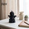 Handcrafted Carved Pumpkin 3D Printed Scarecrow Figurine, Matte Black Halloween Tabletop Atmospheric Party Ornament Decor for Shelf Window Office,