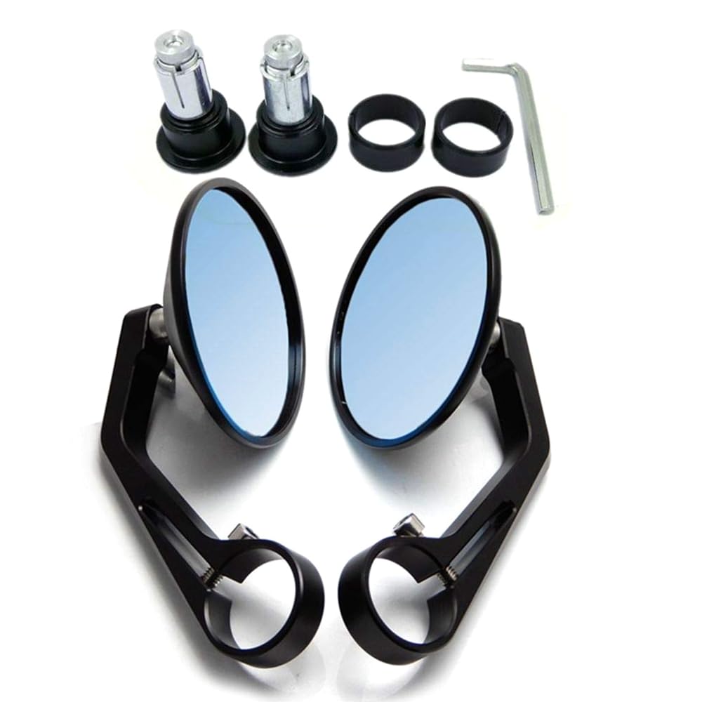 YCHOICEAUMO Bar End Mirror, Motorcycle Mirror, Motorcycle Mirror, CNC Aluminum, Lightweight, Motorcycle, Left and