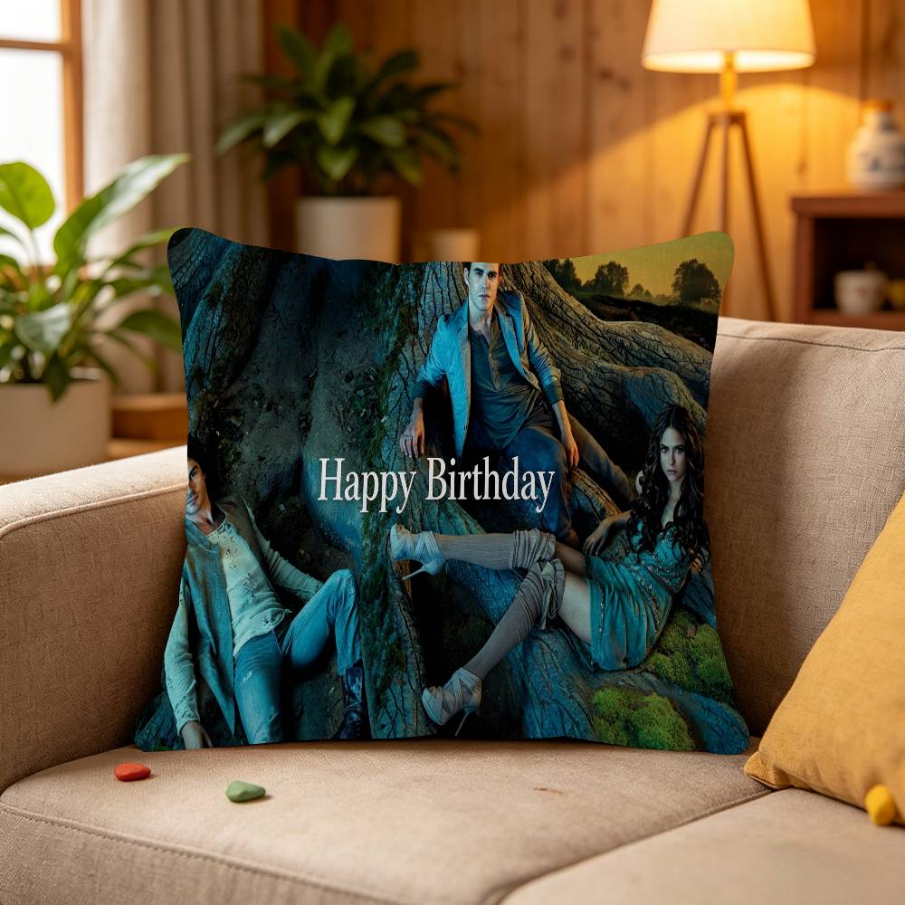 The Vampireing Diaries Theme Birthday Maple Design Cushion Cover Harvest decor Holiday Decorati Pillow Cover