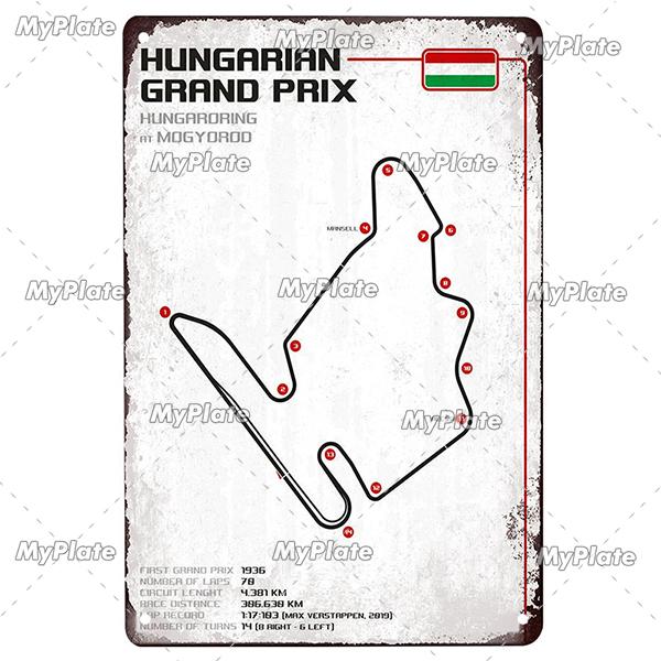 Vintage Racing Track Metal Poster Competition Tin Sign Plaque Iron Plate Bar Club Man Cave Home Wall Decor Fans Poster Custom