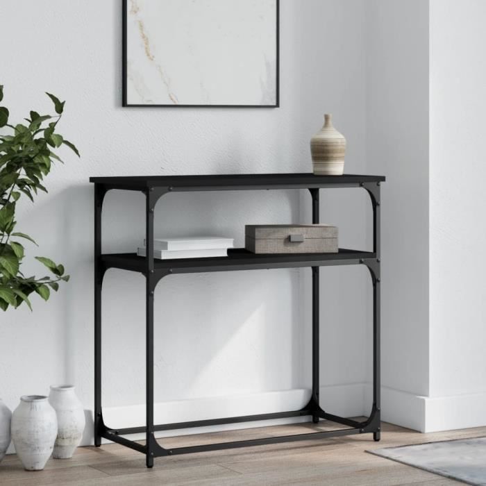VidaXL Console Table Black 75x35.5x75 Cm Engineered Wood 834070