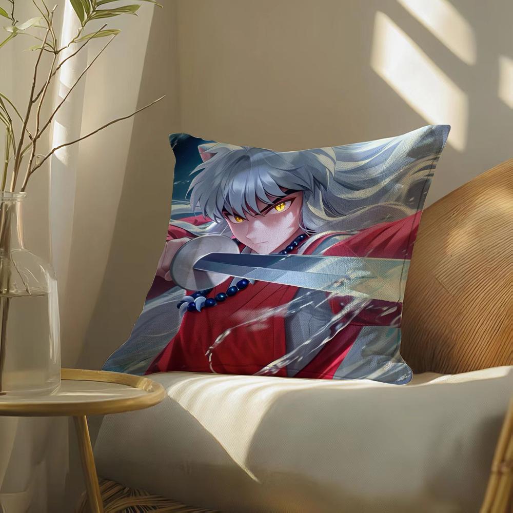 Inuyasha Pillow Case Pillowcase, Double-Sided Printed, Sofa Cushion, Bedroom Headboard Peach skin 18*18(CM)-1Pcs