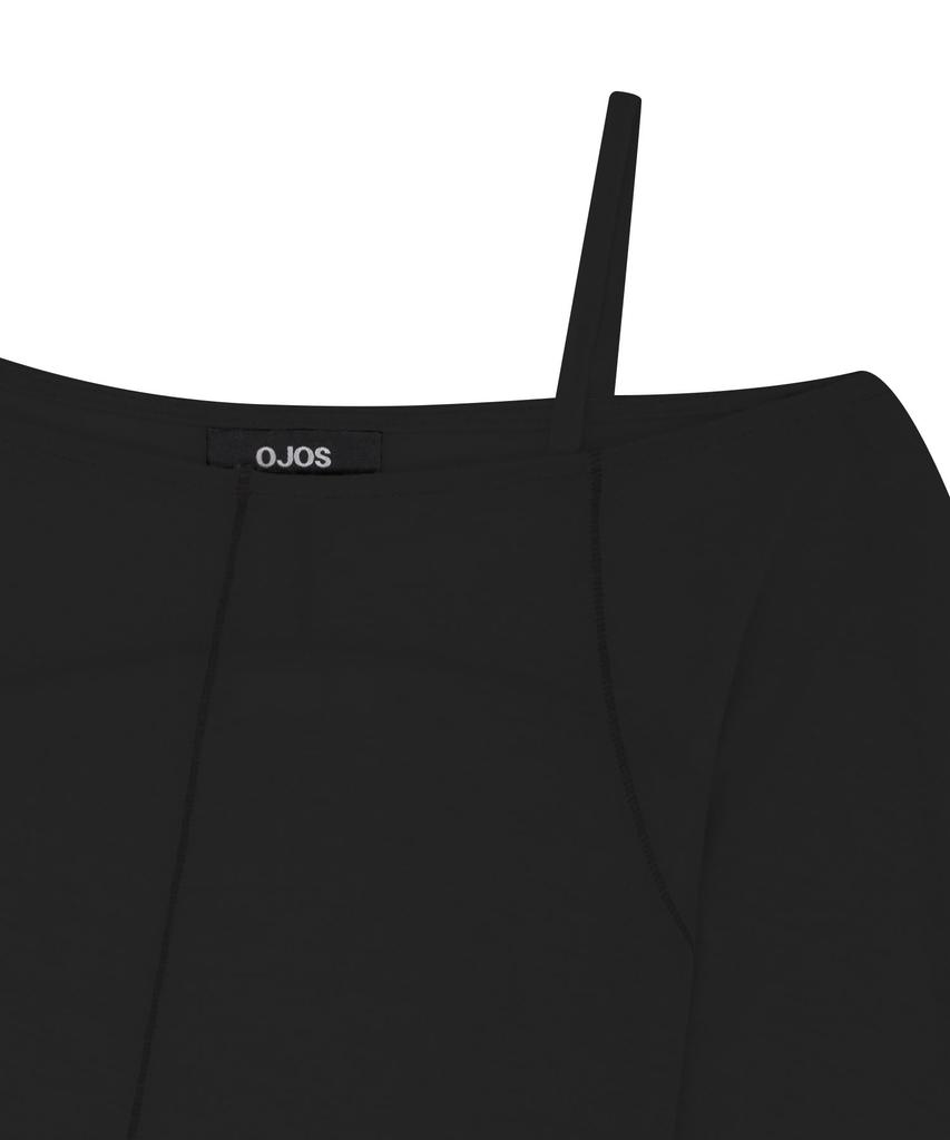 OJOS Strap Flatseam Long Sleeve Top / Black