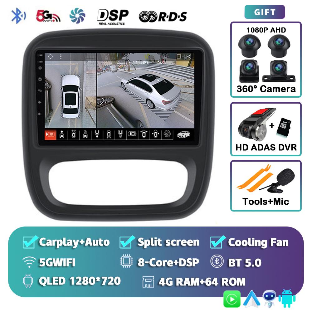 Android 14 Auto Car Radio For Renault Traffic 3 2014-2021 For Opel Vivaro B 2014-2018 Multimedia Video Player Navigation GPS DSP