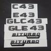 3D ABS Car Badge BITURBO 4MATIC Emblem Rear Trunk Letters Logo For C43 W205 W204 E43 W213 W212 GLE43 X253 GLC43 W167 Accessories