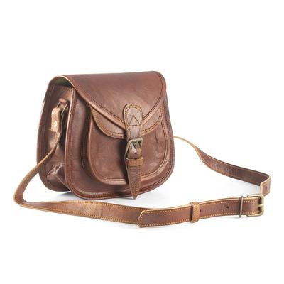 Goatter Leather Casual Sling Bag for Girls and Women. Stylish Cross-Body Brown Bag.