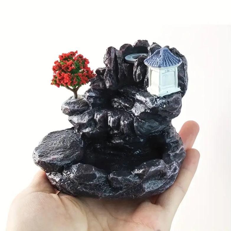 Backflow rökelsehållare Vattenfall rökelsebrännare Heminredning Aromaterapiprydnad rökelsestrutar med backflow rökelsestrutar