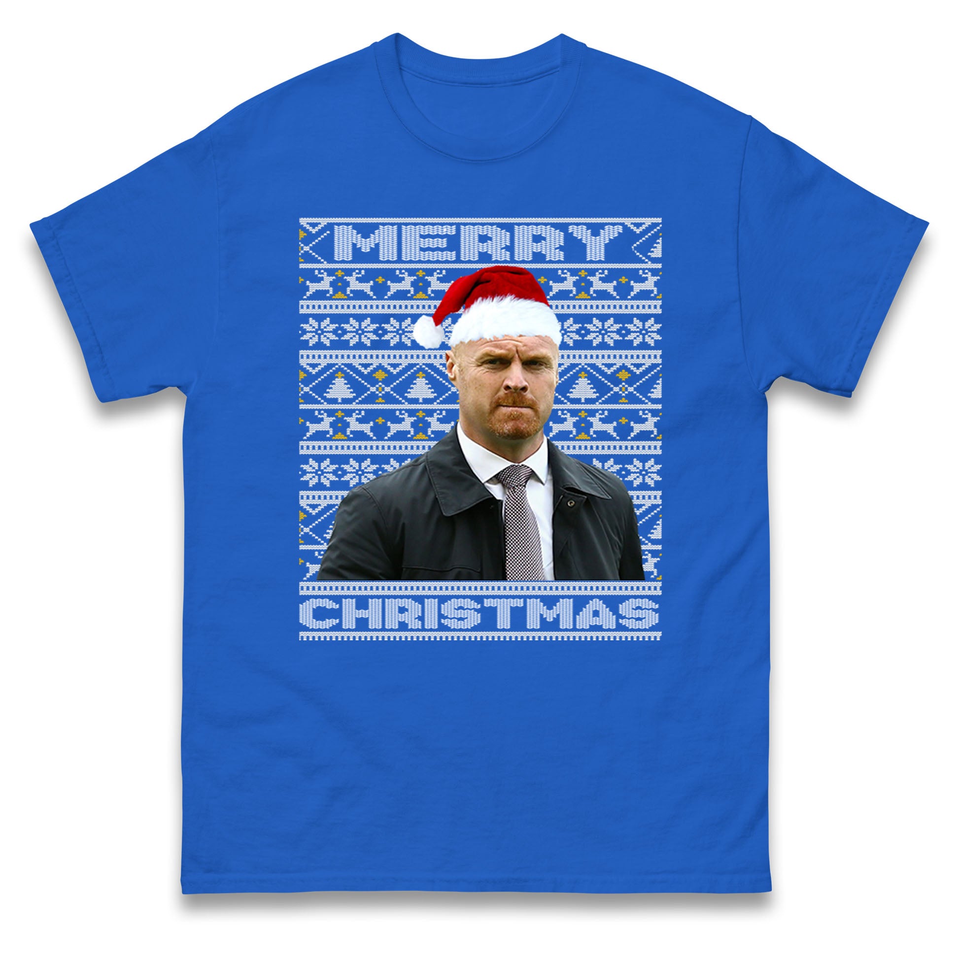 Sean Dyche Christmas Mens T Shirt Womens Tops Tees Everton FC Top L
