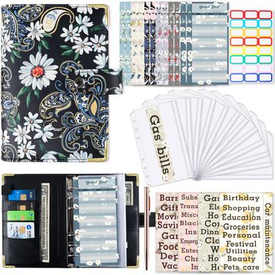 Classeur de budget papillon A6 avec enveloppes zippées, pour la gestion du budget, organiseur d'argent pour classeur, carnet