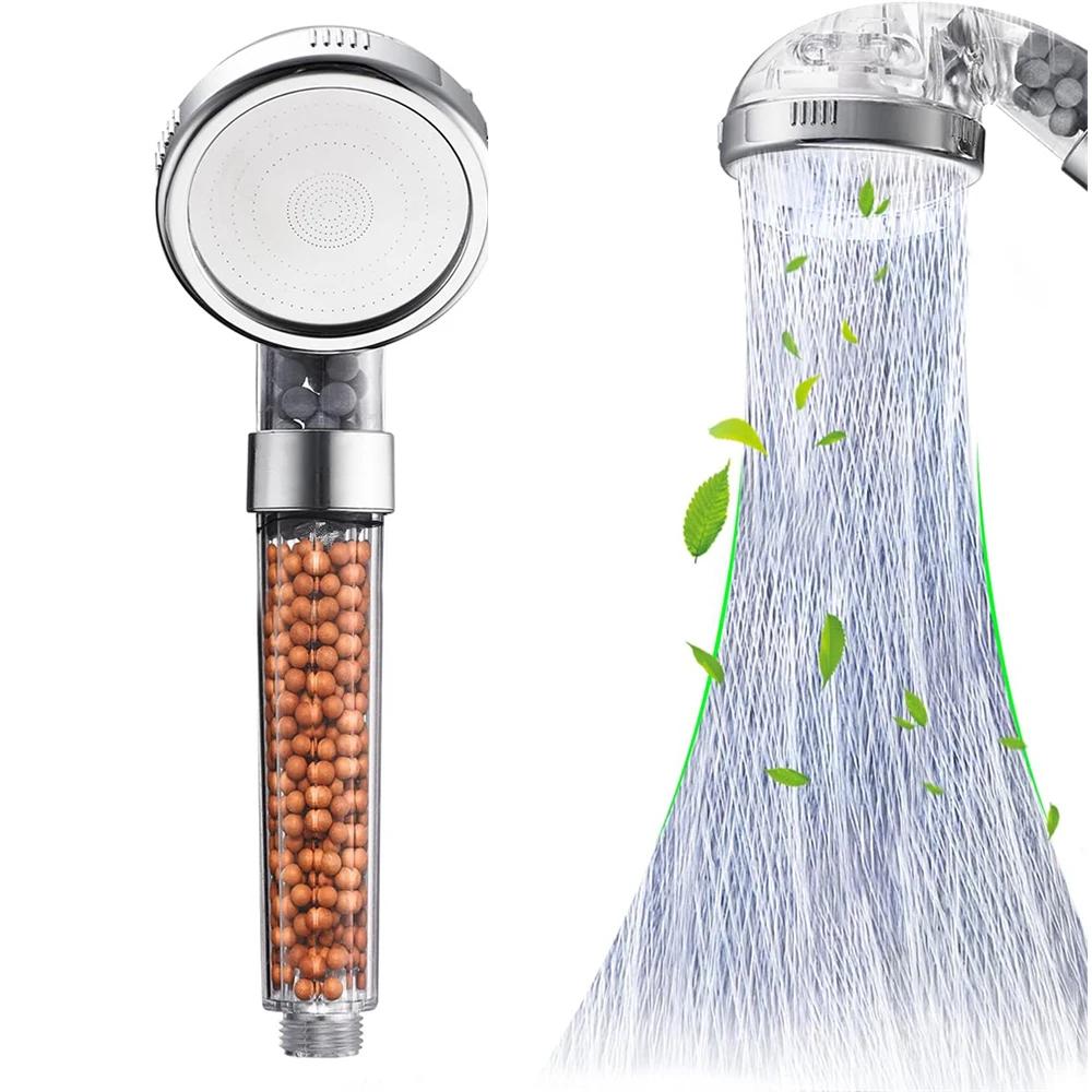 Household Filtered Shower Head High Pressure Water Saving Spray Handheld Clear Showerheads with With Filter Beads for Bathroom