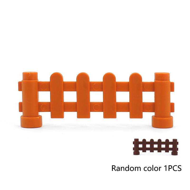 Big Building Block Accessories Train Track Traffic Signs Light Roadblock Parking Pole Fence Compatible Outdoor Series Kids Toys