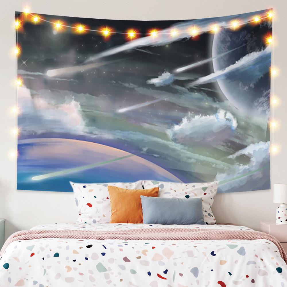 

Домашний декор розовый, голубое небо, облака, гобелен, настенный милый декоративный гобелен для гостиной, спальни, домашний декор, Moda 230x180 см 100x75cm