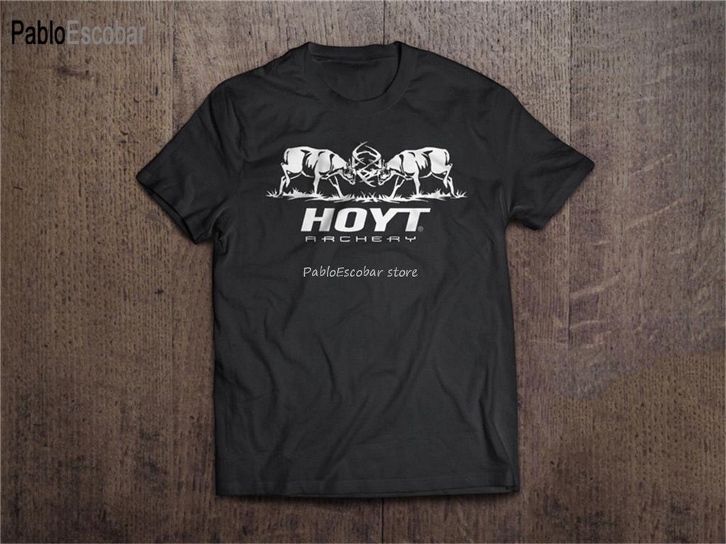 New Hoyt Archery Logo Men'S Black T-Shirt Size S To 3Xl  2 Confortable Tee Shirt Men Cotton T-shirt Male Tee-shirt