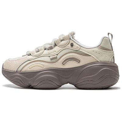 Li Ning Honey V2 Slip Resistant Abrasion Resistant Low Top Casual Shoes Women's Beige Brown AGCU414-5