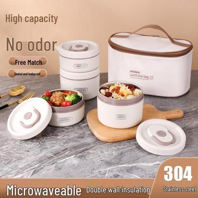 Isolierbox Bento aus Edelstahl, mehrschichtig - Mikrowellengeeignet & Anpassbar