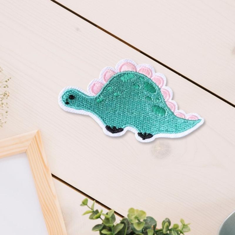 9 Pcs Cartoon Dinosaur Iron On Patches Applique Patches Animal Repair Patches Embroidery Patches for Clothes Decoration