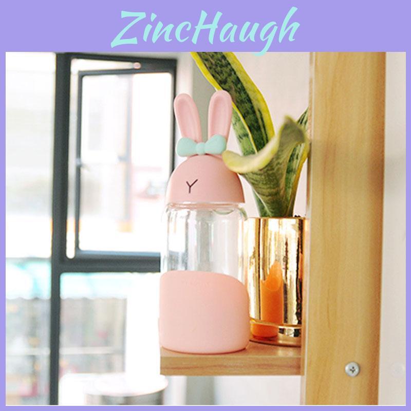 Adorable Rabbit Glass Water Bottle For Girls Bunny Travel Mug Juice Cup