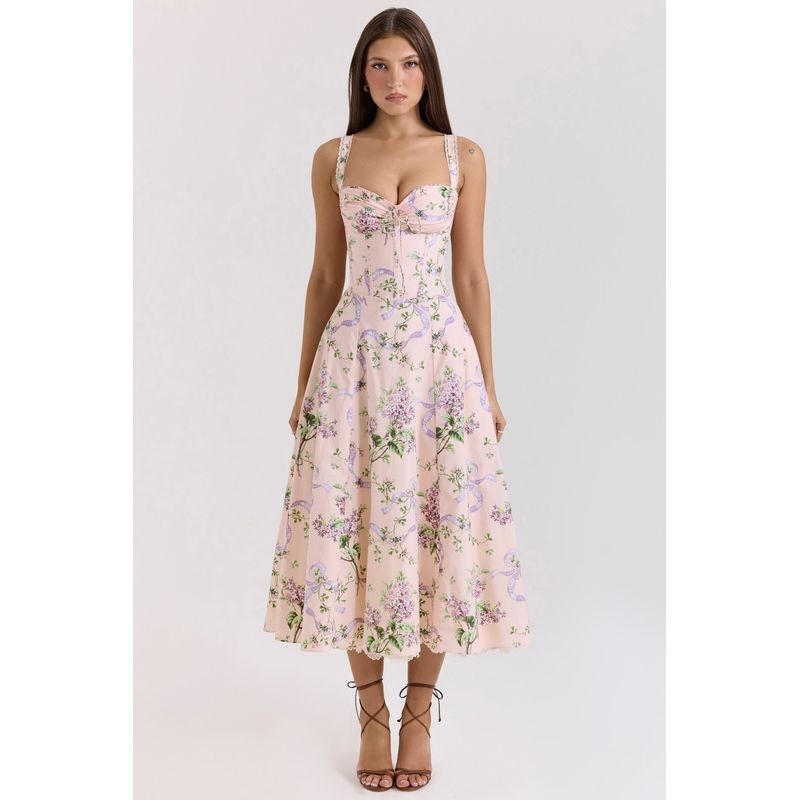 French Pastoral Style Lace Splicing Sling Dress