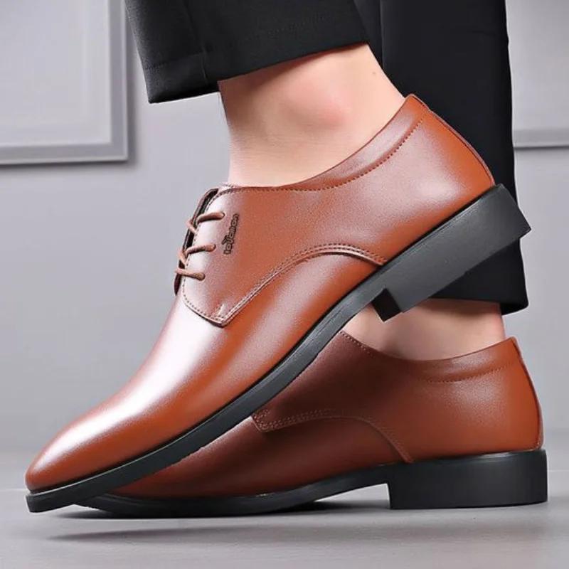 Business Oxfords Shoes Lace Up Official Dress Man Footwear Cheap Liquidation Luxury Designer Leather Casual Social Shoe for Men