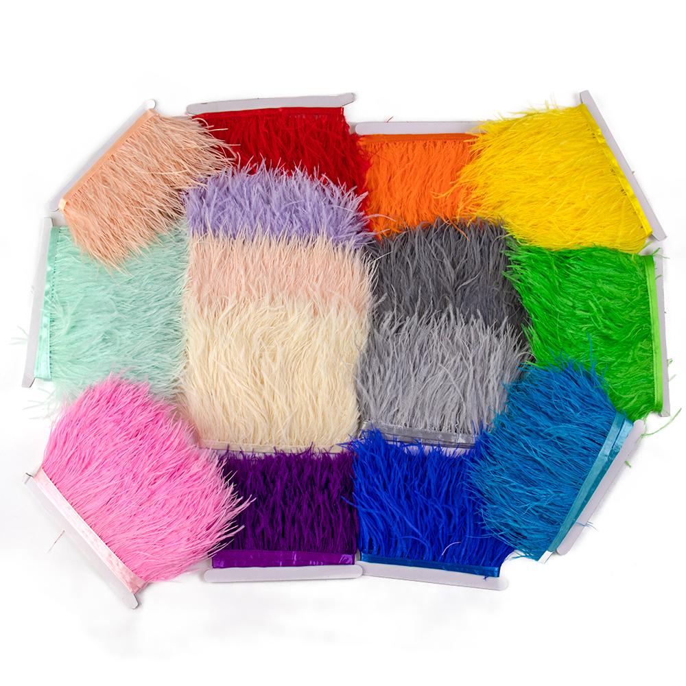 Feather1/5/10meter Natural Ostrich Feather Trim Dress for Women Quality Soft Plumes Fringes Wedding Skirt Decoration Party Cloth Ribbon