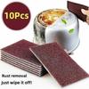 10Pcs Premium Diamond-Coated Sponge Wipes Effortless Kitchen Cleaning Magic for Pot Bottom, Rust Stainless Steel Pot, and Dish Washing
