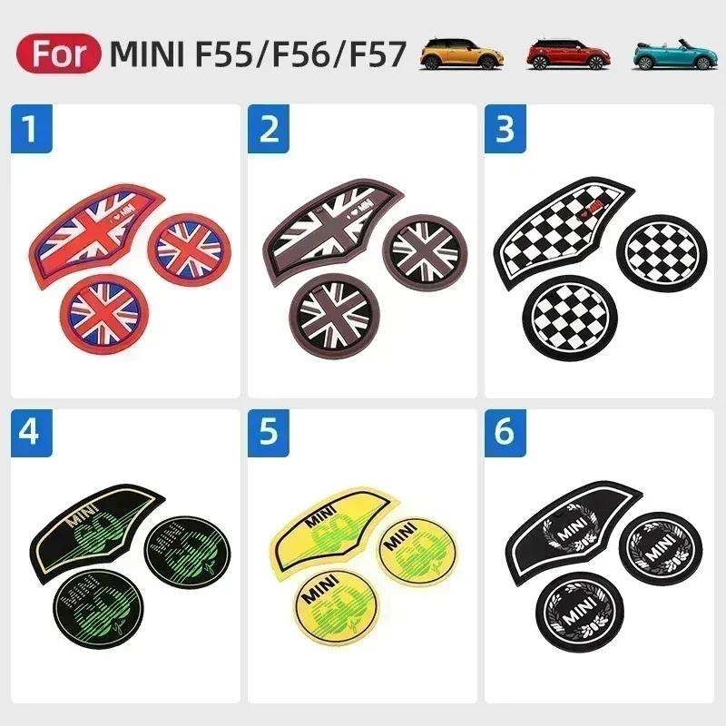 3pcs Union Jack Car Cup Pad Groove Coaster Auto Non-slip Mat Pad For BMW Mini Cooper Clubman F54 F55 F56 F57 F60 Countryman