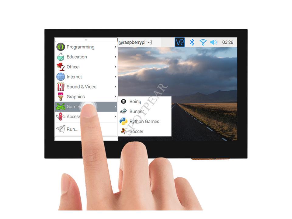 Raspberry Pi 4.3" Ultra-Thin MIPI DSI IPS/QLED Touchscreen Display, 800×480.