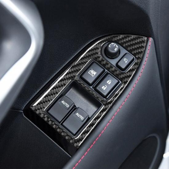 Carbon Fiber Door Window Lift Button Cover For Toyota 86 for Subaru BRZ 17-20