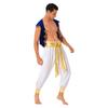 Herren Arabischer Prinz Kostüm Kurzarmweste mit Gürtel Pluderhose Rollenspiel Halloween Kostümball Outfit