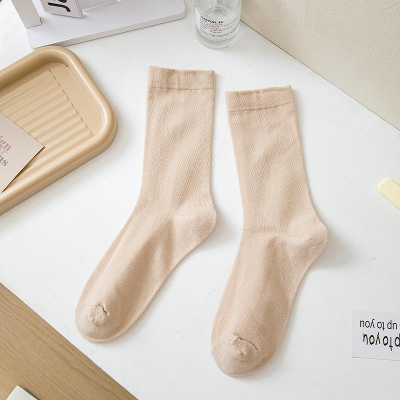 Solid Color Confinement Socks, Medium Socks, Pure Cotton Socks, Summer Thin Candy-Colored Spring And Autumn Stockings, Socks