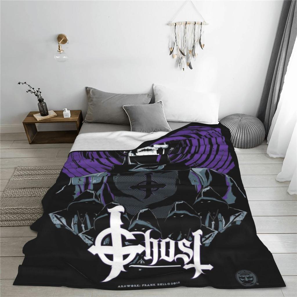 Rock Band Ghost BC Blankets Fleece Sofa Throw Blanket Breathable Throw Blankets for Home Bedroom Travel Throws Bedspread Quilt