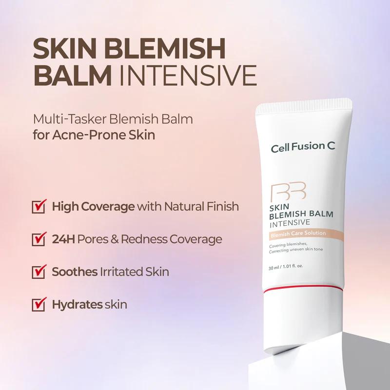 Cell Fusion C Skin Blemish Balm Intensive BB Cream 30ml, Blemish and Dark Spot Reduction, Moisturizing, Korean Cosmetics, Kbeauty