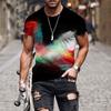 3D Digitaldruck T-Shirt Teenager Herren Kurzarm Oberteil Vielseitig Atmungsaktiv