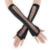 1-5Pairs Mesh Arm Sleeve Gloves Stretch Sun Protection Sleeves For Women Hip Hop Rock Gloves Black Hollow Out Fingerless Gloves