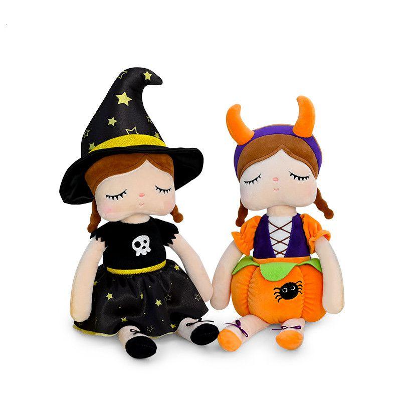 Cute Halloween Witch Pumpkin Doll Plush Toy For Spooky Decor