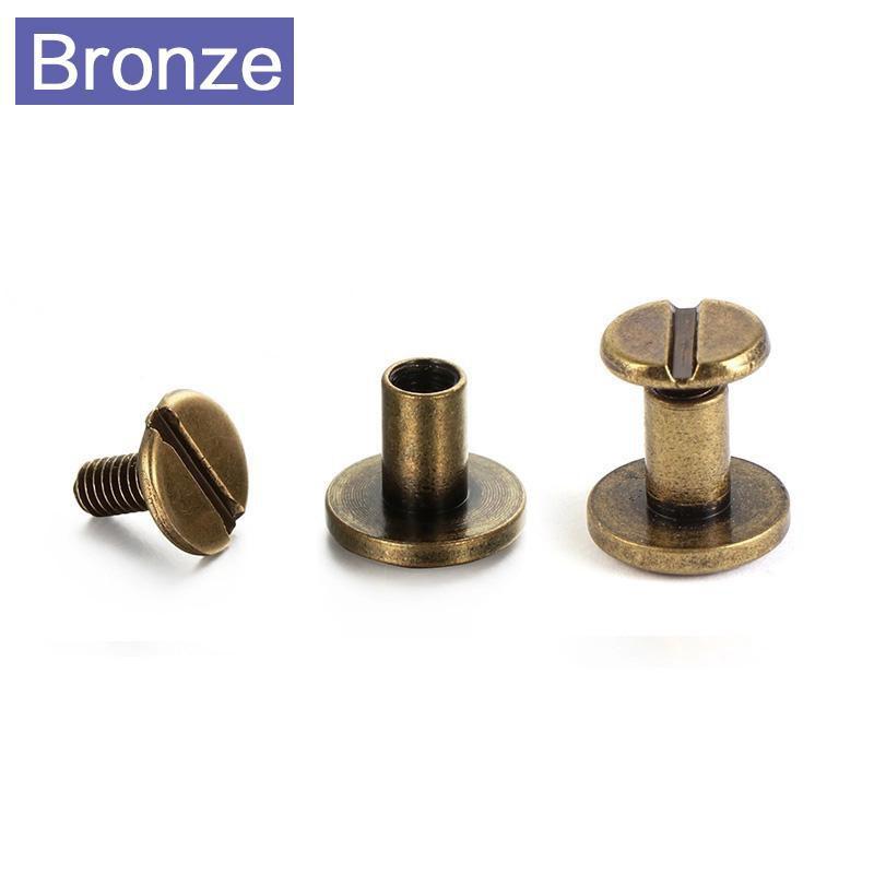 STONEGO 10PCS Leather Tool Double Cap Belt Leather Screws Studs Decorative Copper Rivets Metal Craft Double Sided Stonego Tools