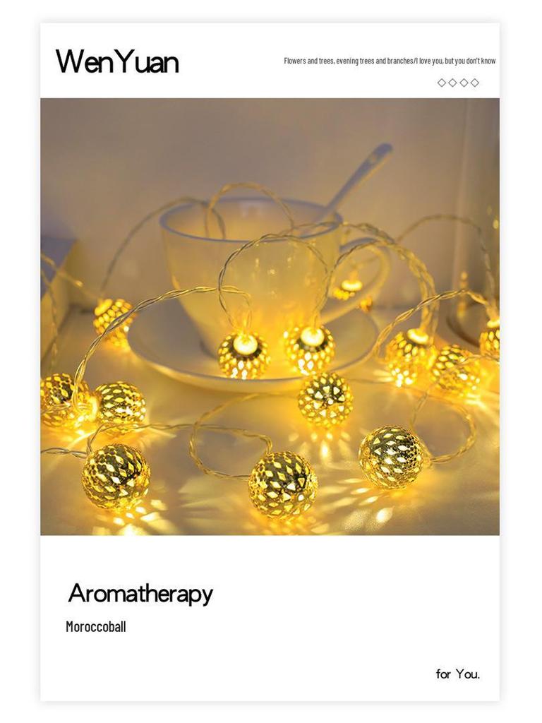 Solar-Powered Moroccan LED String Lights - USB Rechargeable, Ideal for Weddings & Holidays