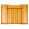 Bamboo Insert for Cutlery, Drawer Utensils, Extendable, Adjustable, XL
