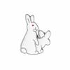 Cartoon Lovely White Rabbits Brooch Pins Animal Brooch Denim Jacket Pin Badge Gift Funny Fashion Jew