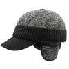 HT4545 Baseball Cap Thick Warm Knitted Baseball Hat Men Women High Quality Dad Hats with Ear Flaps Male Female Ski Earflap Cap