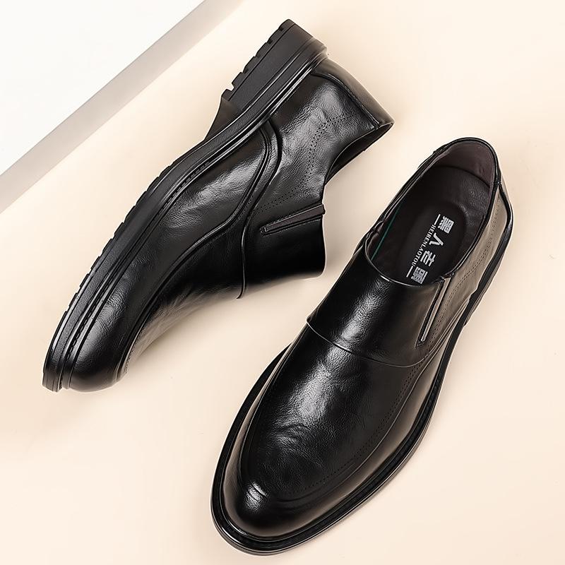 Leather shoes men's high-end formal casual shoes soft sole soft surface non-slip men's shoes