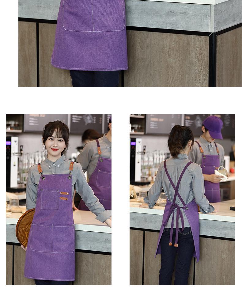 Waterproof Thickened Canvas Denim Apron for Coffee Shop & Milk Tea Work