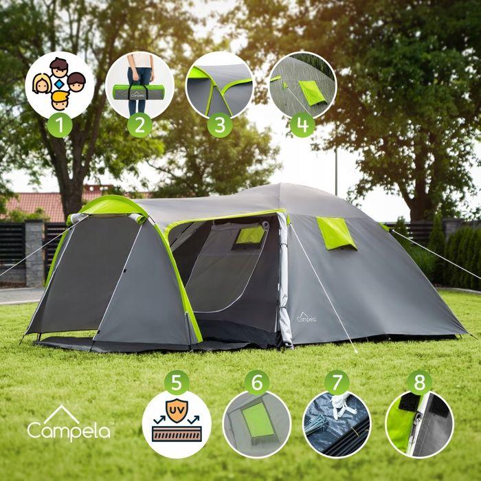 Tente Igloo Familiale 4 Personnes Imperméable 3000 Mm Tropical 4 Campela (CA0013GRN)