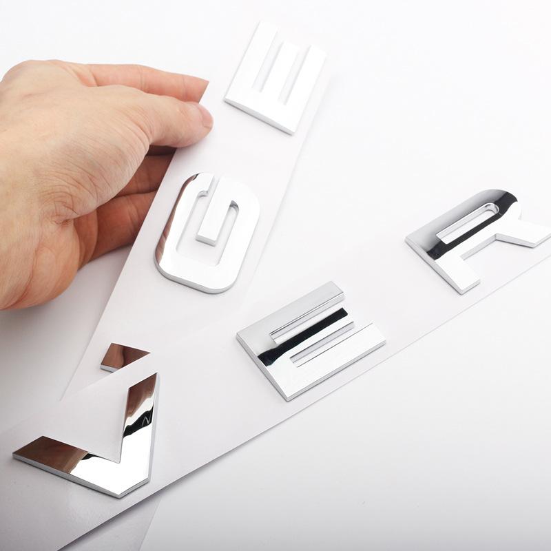 1Zestaw ABS R- - - E R- - - R Emblemat Litery Odznaka na Maskę Samochodu Naklejka na Maskę Dla L320 L322 L405 L494 VELAR Discovery Evoque HSE