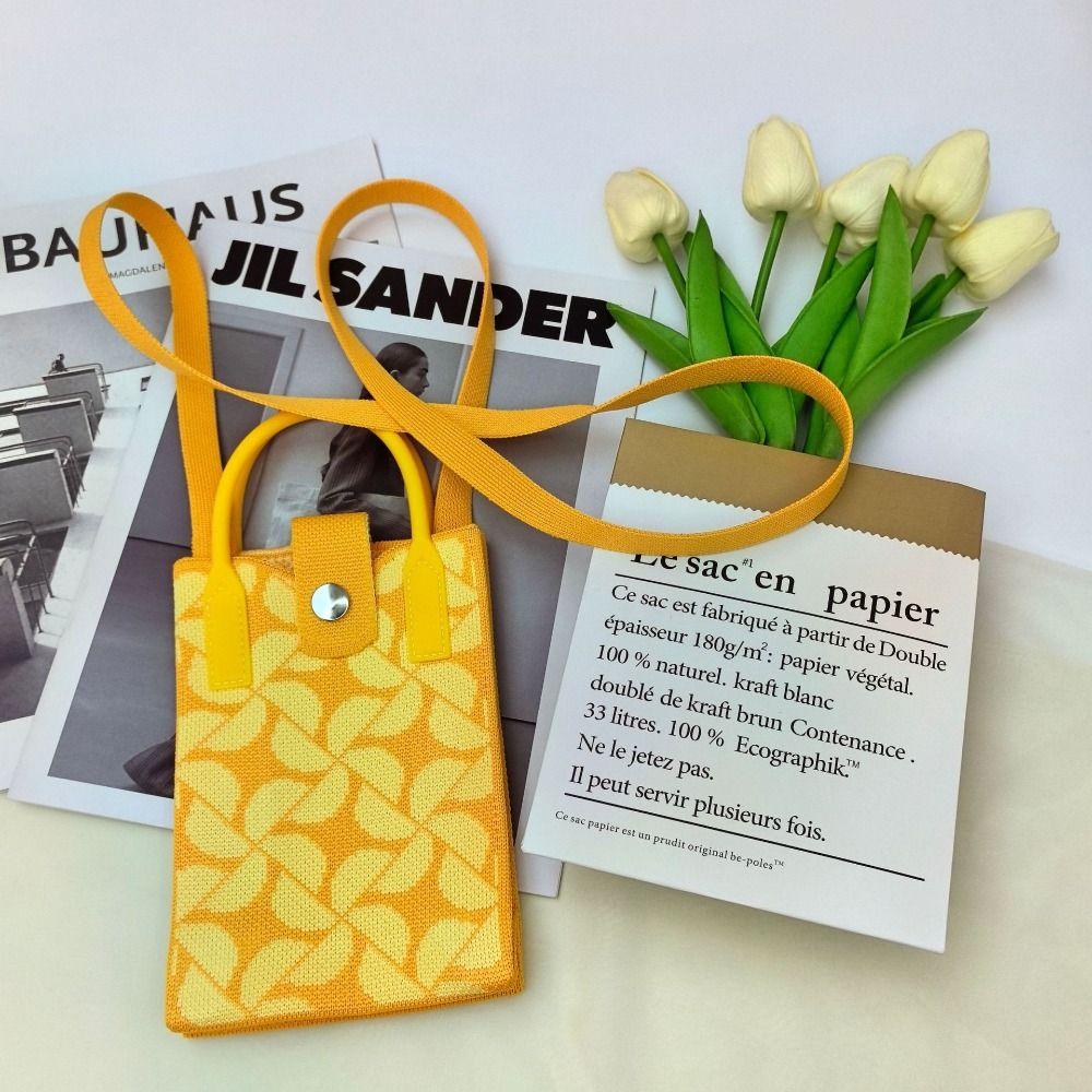 Mini Shoulder Bag Cute Mobile Phone Bag Student Messenger Bag Knitted Handbag Key Holder Lipsticks Pouch