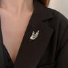 Crystal Glass Horse Eye Wheat Ear Brooch High-end Exquisite and Simple New Pearl Pin Versatile Corsage Suit Accessories