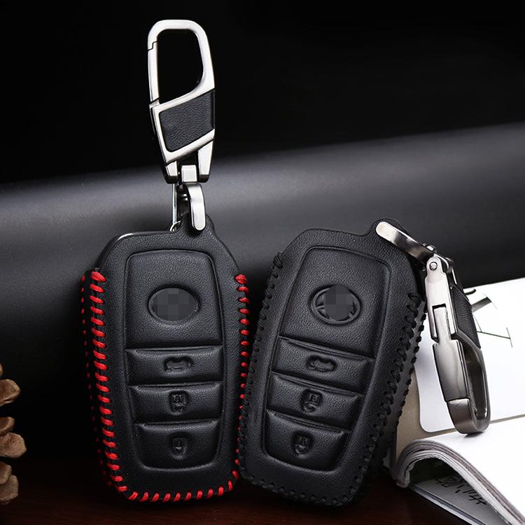 Кожаный чехол для ключей Toyota для Camry, Crown, Reiz, Prado, Highlander Red Line Toyota Smart 2-Button (Leather Buckle)